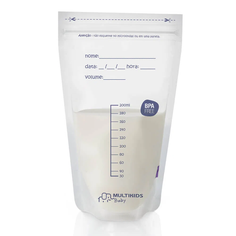 Sacos Para Armazenar Leite Materno Multikids 200ml 25 Unidades