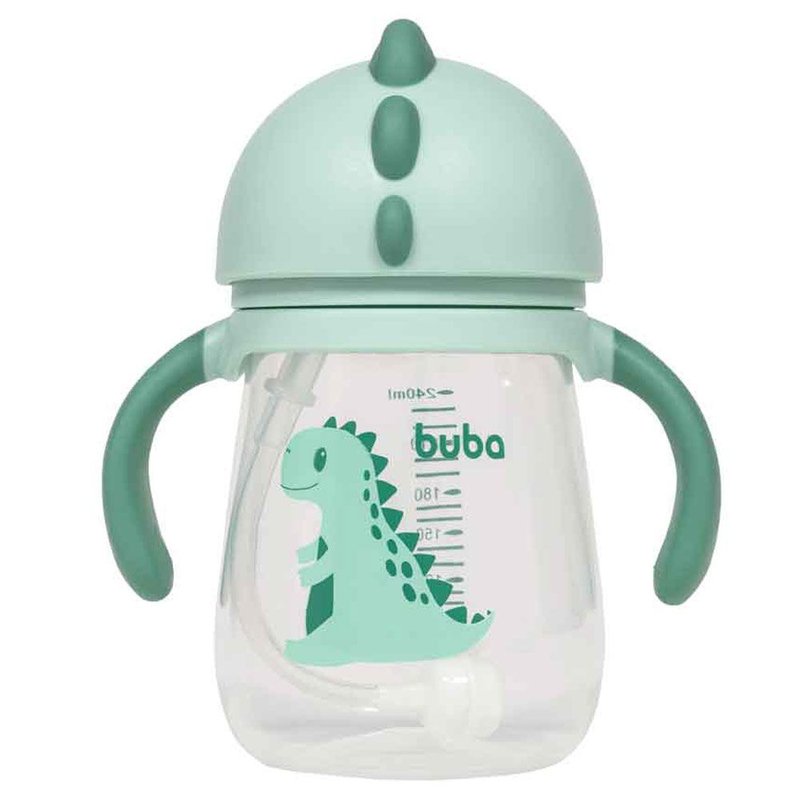 Copo Infantil Buba Dino com Canudo 240ml (6M+)