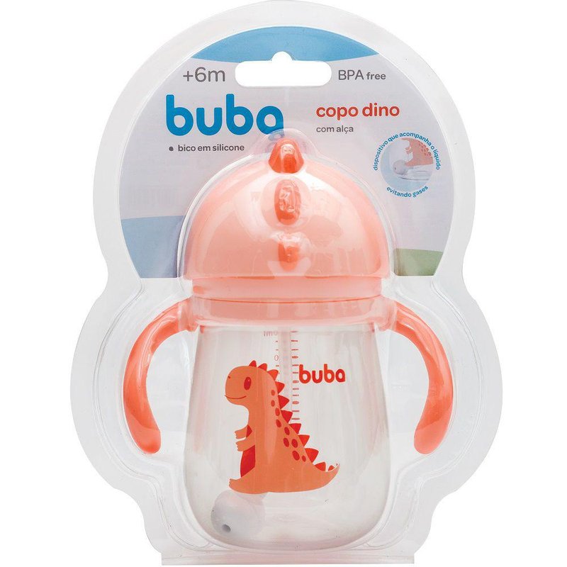 Embalagem Copo Infantil Buba Dino com Canudo