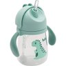 Copo Infantil Buba Dino com Canudo Verde Lateral