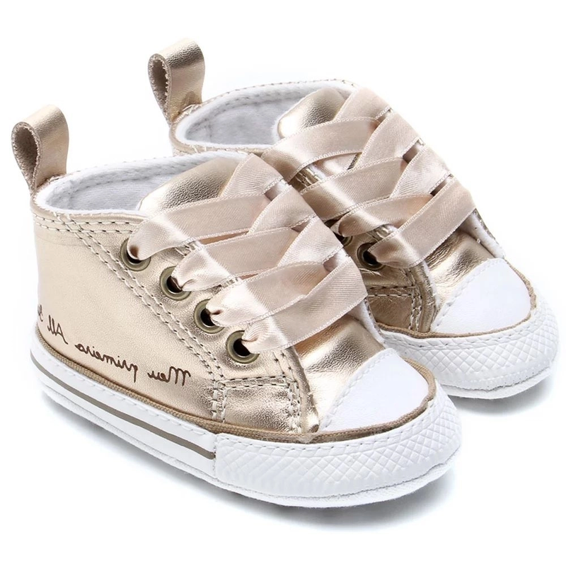 Tênis Converse All Star Chuck Taylor My First All Star Laces Ouro
