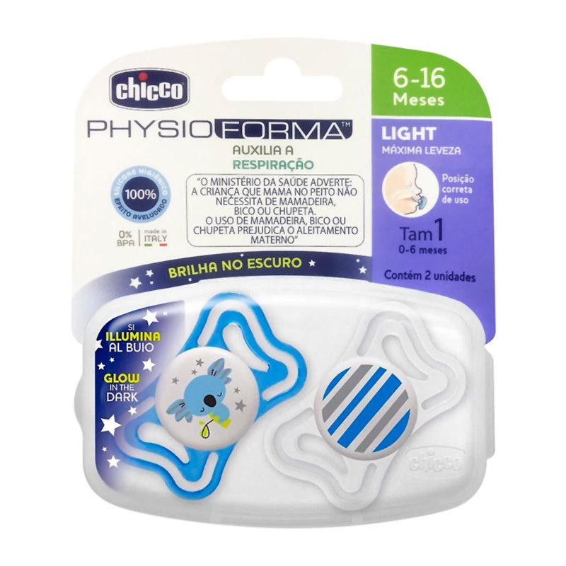 chupeta chicco physio light lumi 6a 16 az 06