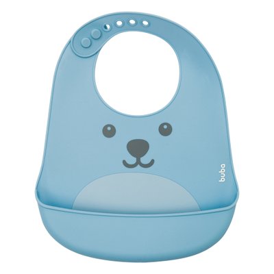 babador de silicone buba gumy com pega migalhas azul 03