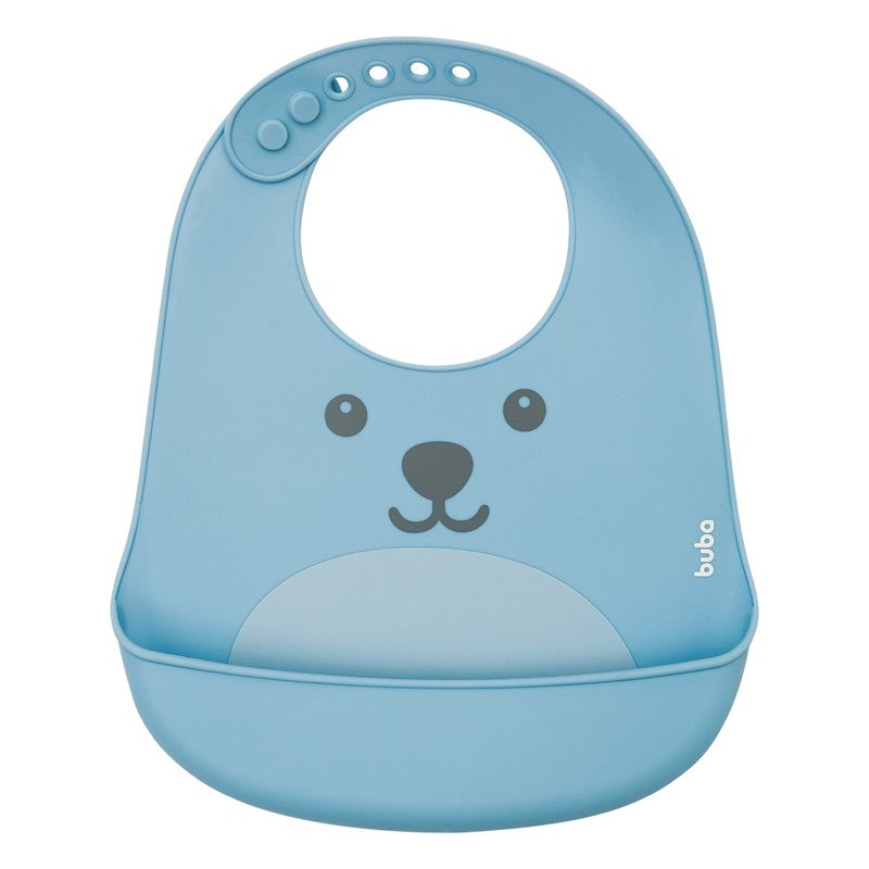 babador de silicone buba gumy com pega migalhas azul 03