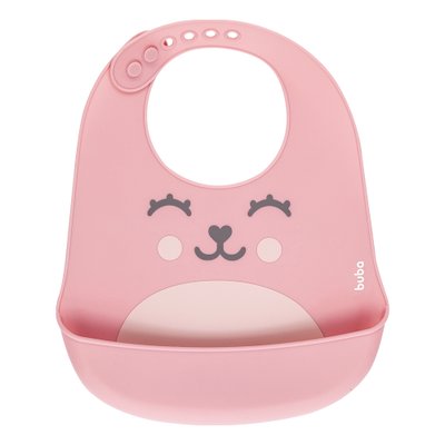 babador de silicone buba gumy com pega migalhas rosa 03