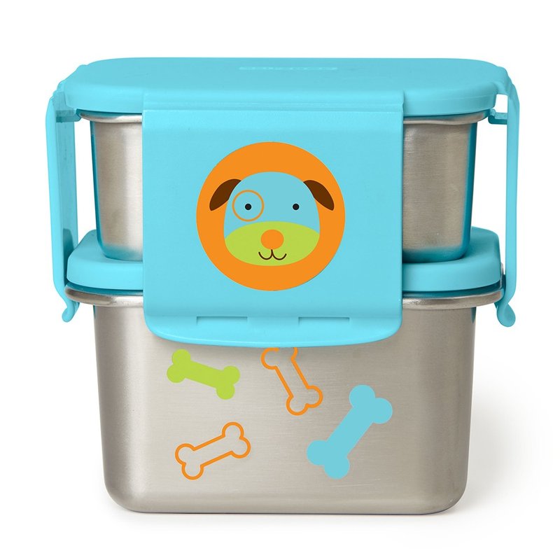 kit lanche aco inox zoo cachorro skip hop 01