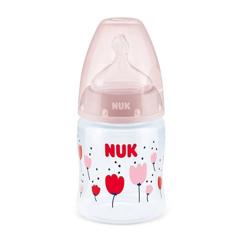 mamadeira nuk first choice com controle de temperatura 100ml tamanho 1 0 6m rosa 01