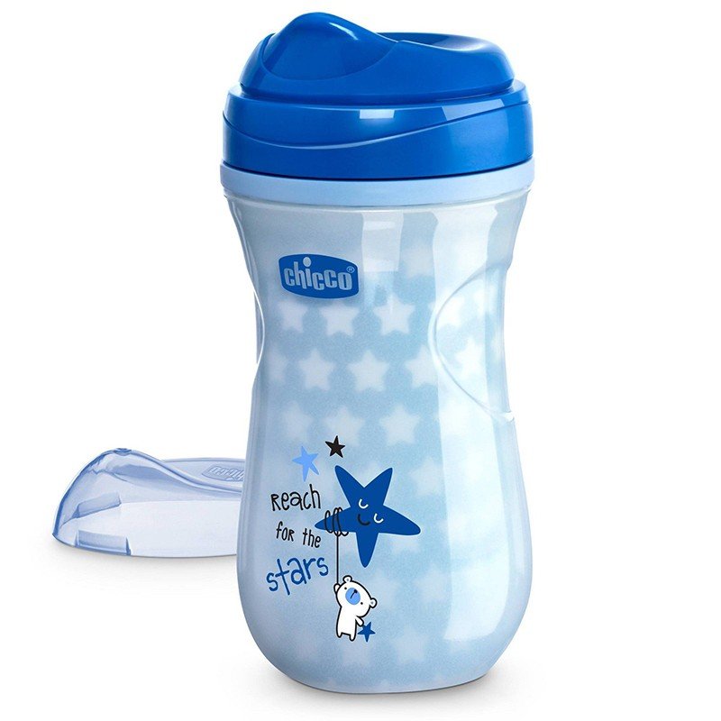 copo termico chicco shiny cup 266ml 14m brilha no escuro encanto enxovais azul 01