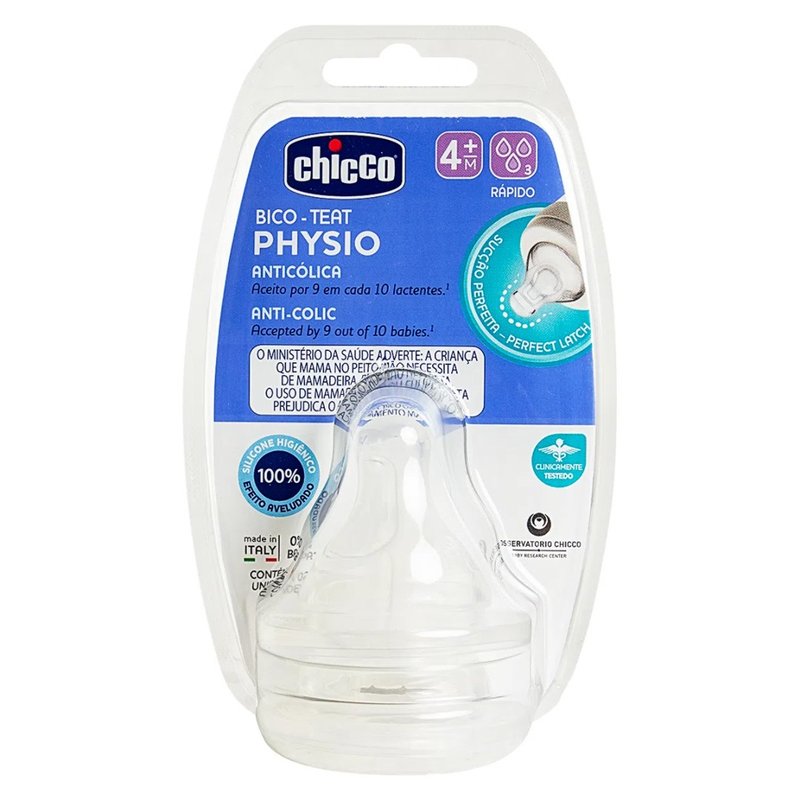bico chicco physio encanto enxovias 4m 3 furos fluxo rapido