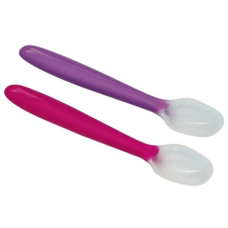kit 2 colheres flexiveis de silicone kababy encanto enxovais rosa 01