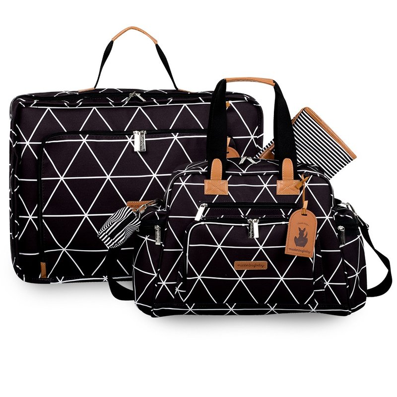 kit mala maternidade vintage bolsa maternidade everyday masterbag baby manhattan preto