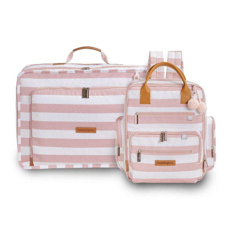 kit mala maternidade vintage mochila maternidade urban masterbag baby brooklyn rosa