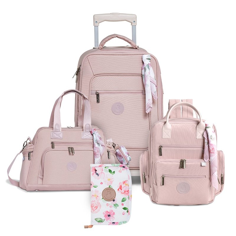kit mala com rodinhas bolsa everyday mochila urban porta carteira de vacinacao masterbag baby flora rose