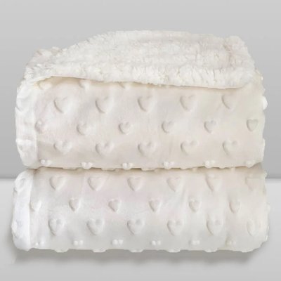 cobertor laco bebe plush com sherpa hearts branco001