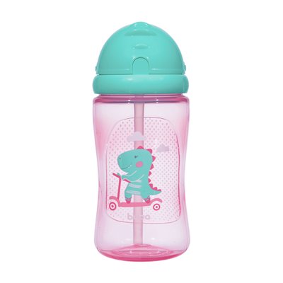 garrafinha buba com canudo 400ml 12m dino rosa 05