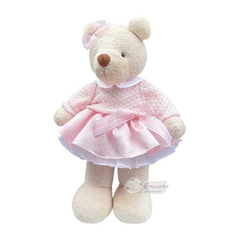 ursa de pelucia kikinha honey rosa 01