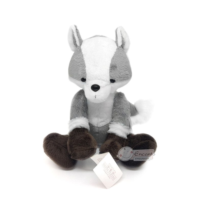 raposa de pelucia silvia polito cinza 01