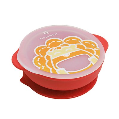 tigela infantil marcus e marcus em silicone com succao e tampa 450ml 12m 04