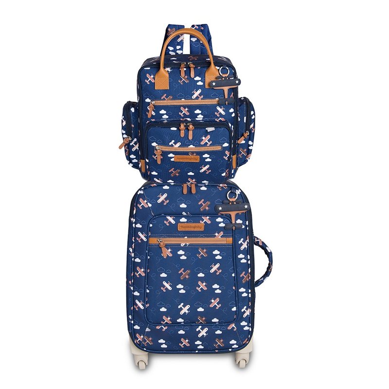 kit mala maternidade com rodinhas mochila marternidade urban masterbag baby aviao