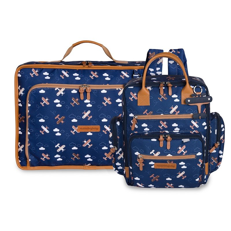 kit mala maternidade vintage mochila maternidade urban masterbag baby aviao