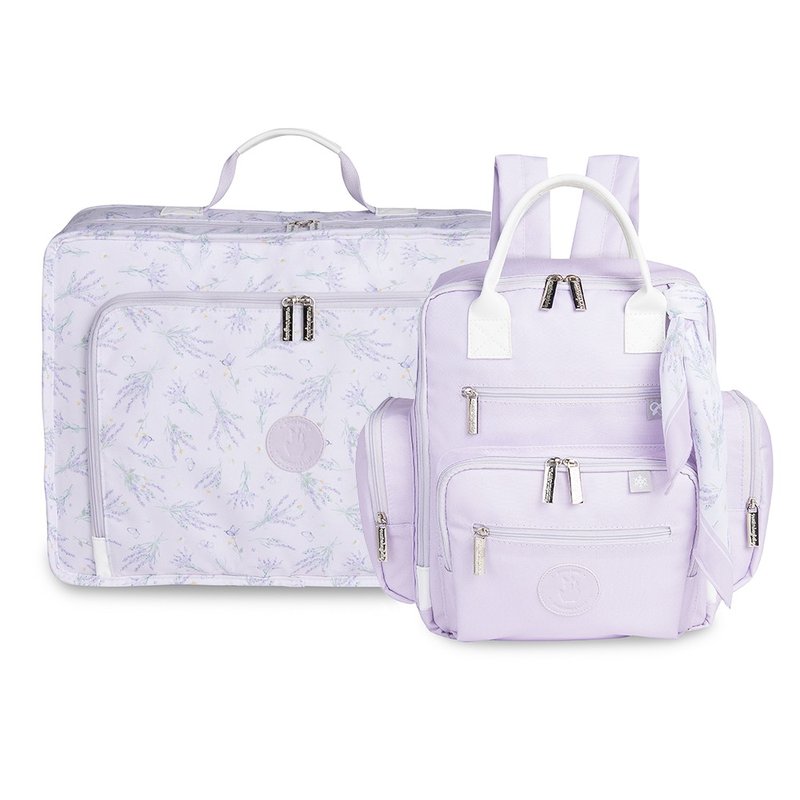 kit mala maternidade vintage mochila maternidade urban masterbag baby lavanda