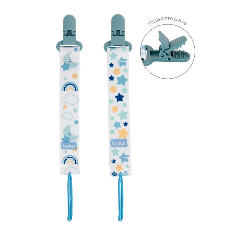 kit prendedor de chupeta buba fecho com trava 3m 14