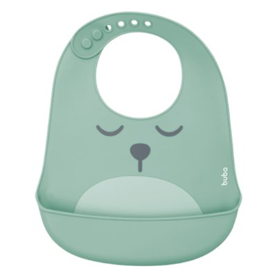 babador de silicone buba com pega migalhas 3m gumy verde 01