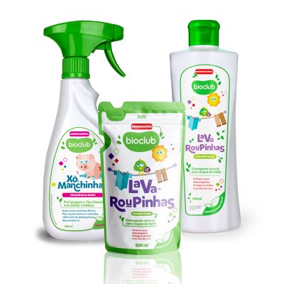 kit lava roupinhas 500ml refil 500ml xo manchinhas 500ml bioclub unico 01