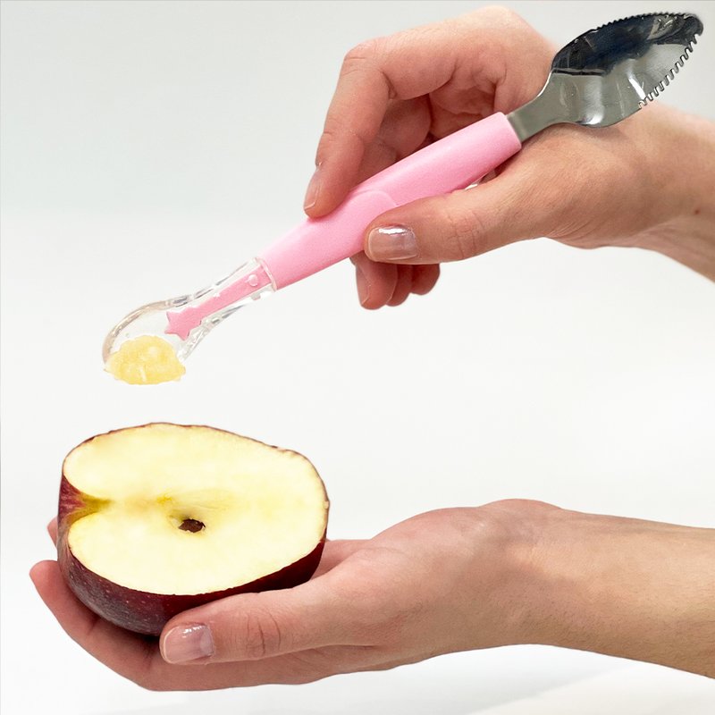 colher infantil buba 2 em 1 silicone e inox 6m 04