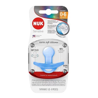 chupeta nuk sensitive soft 100 silicone tamanho 1 de 0 a 6 meses azul 01