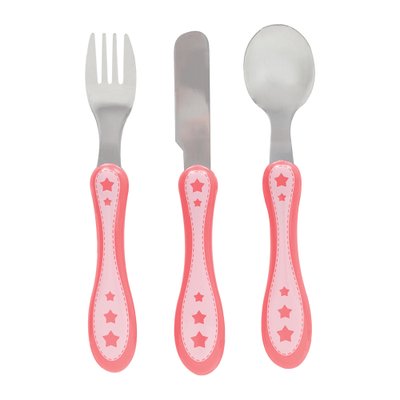 kit talher buba aco inoxidavel 6m estrelinha rosa 01