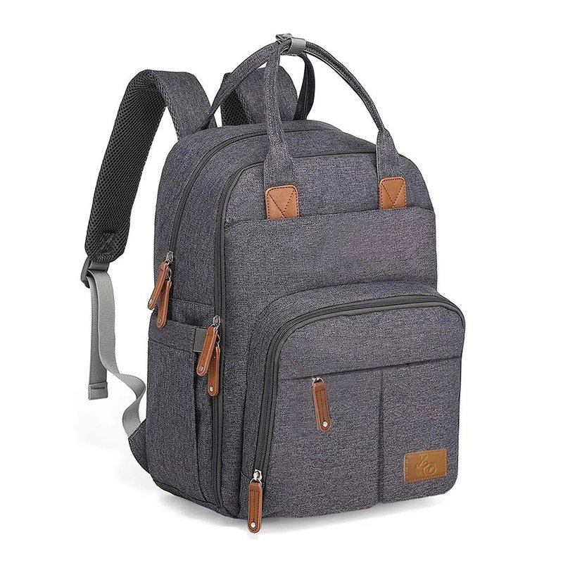 mochila de maternidade donna laco bebe lb alice cinza escuro 01