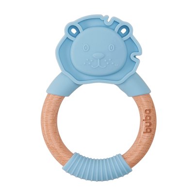 10 mordedor buba em silicone e bambu texturizado 4m elefante azul