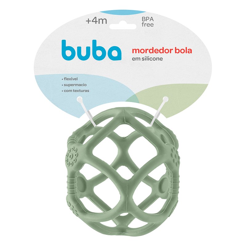 10 mordedor bola buba em silicone 4m azul