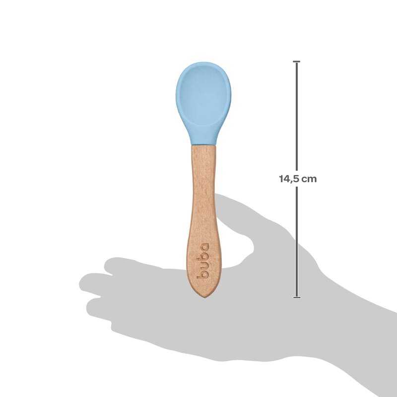 03 colher de treinamento buba bambu e silicone 6m azul