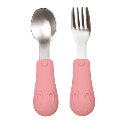 05 kit talher infantil buba metal e silicone 6m azul