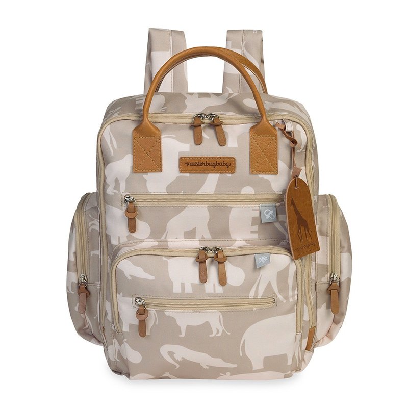 01 mochila maternidade masterbag baby urban safari caqui