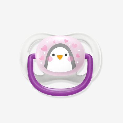 01 chupeta philips avent ultra air 0 6m embalagem unitaria pinguim roxo