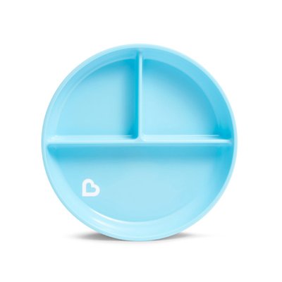 01 prato infantil munchkin stay put com divisorias e ventosa 6m azul