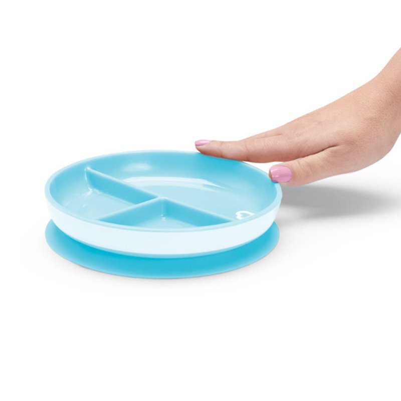 03 prato infantil munchkin stay put com divisorias e ventosa 6m azul