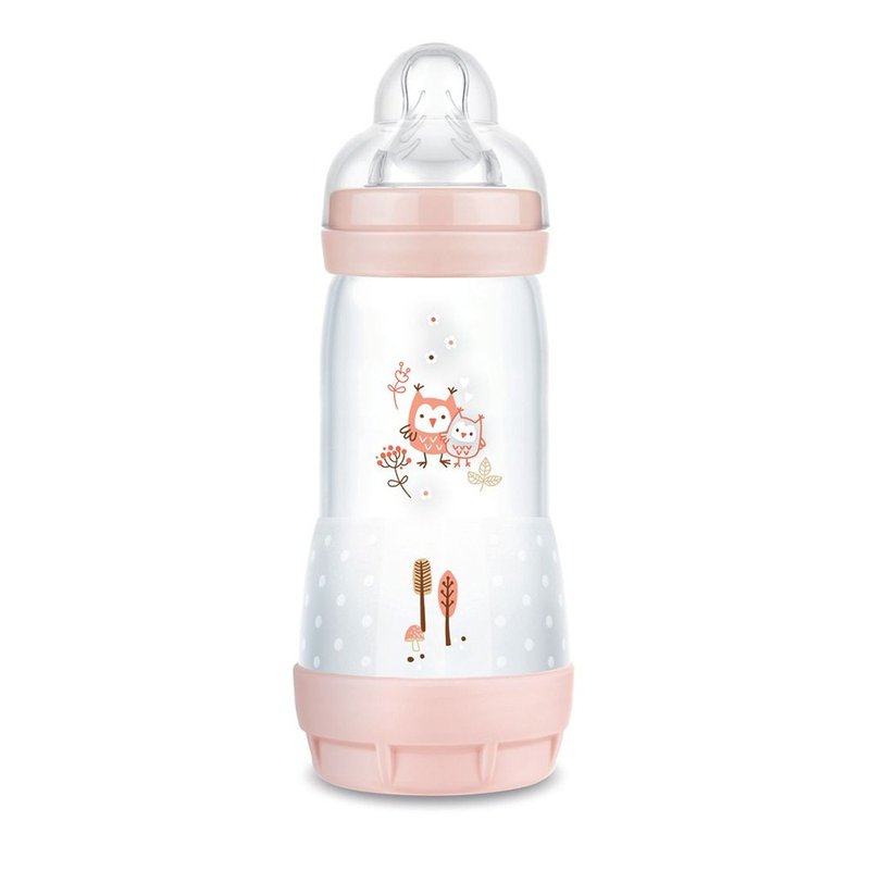 01 mamadeira mam easy start anticolica 320ml 4m rosa coruja