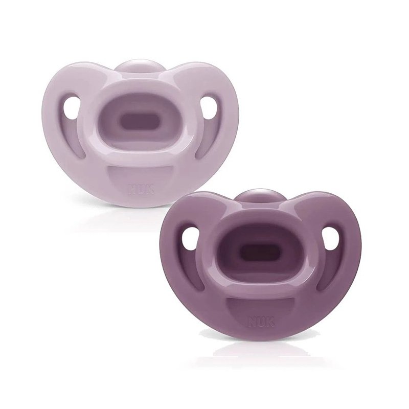 01 chupeta nuk sensitive soft 100 silicone 0 6m embalagem dupla roxo lilas