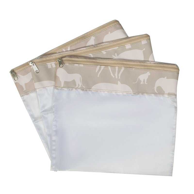 Conjunto 3 Saquinhos Organizadores Masterbag Baby Safari Caqui
