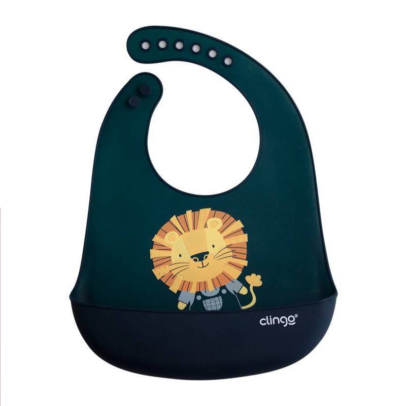 01 babador de silicone clingo com pega migalhas fecho ajustavel 3m coala