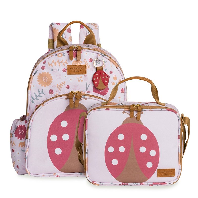 Kit Mochila Infantil Kids + Lancheira Térmica Infantil Masterbag Baby Joaninha