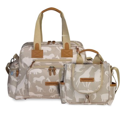 02 kit bolsa maternidade everyday frasqueira termica emy masterbag baby manhattan rosa e branco