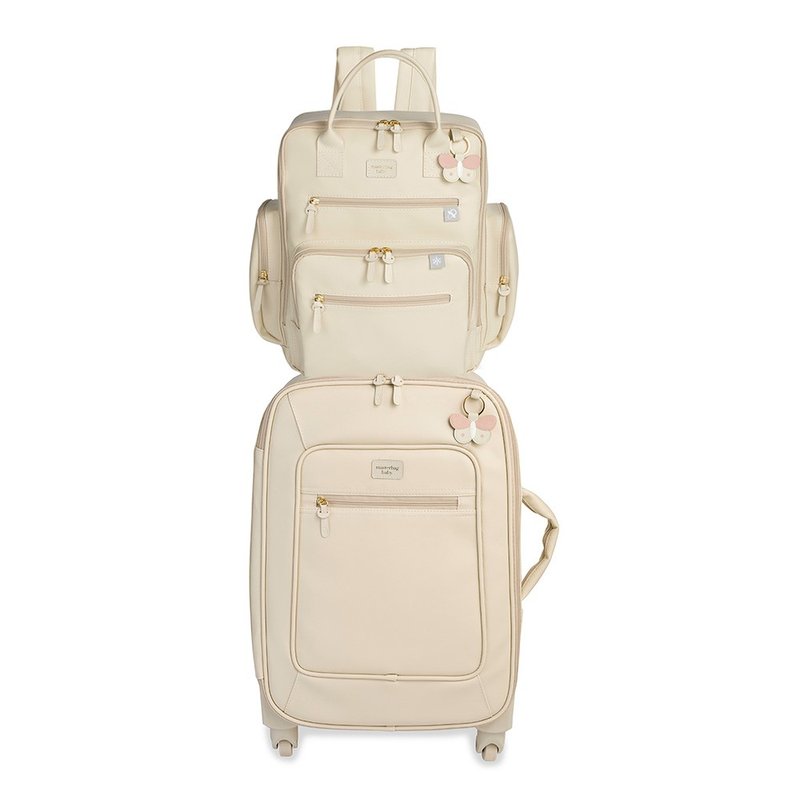 01 kit mala maternidade com rodinhas mochila maternidade urban masterbag baby borboletas