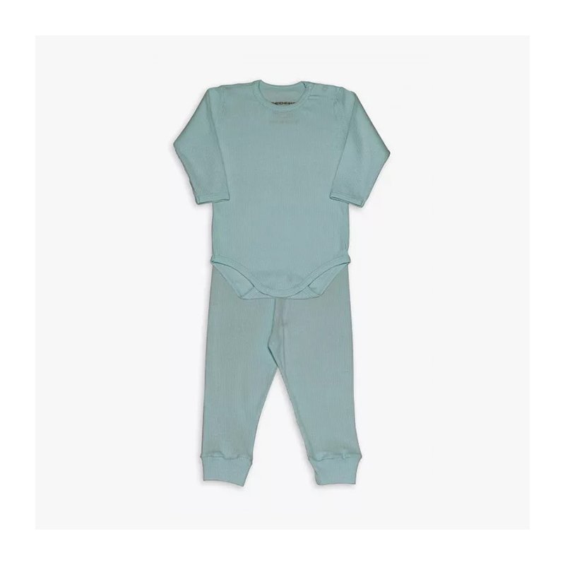 Conjunto de Body para Bebê Dedeka Canelado Verde