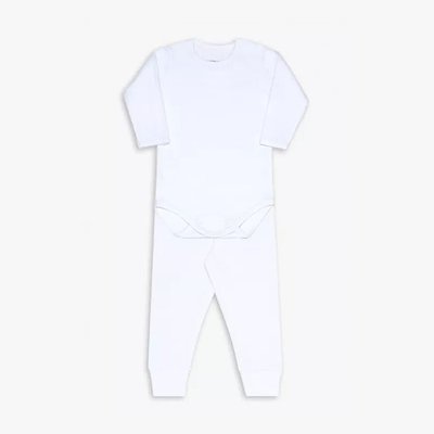 Conjunto de Body para Bebê Dedeka Canelado Branco