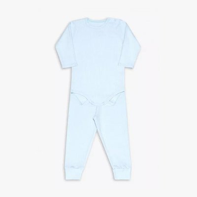 Conjunto de Body para Bebê Dedeka Canelado Azul Bebê